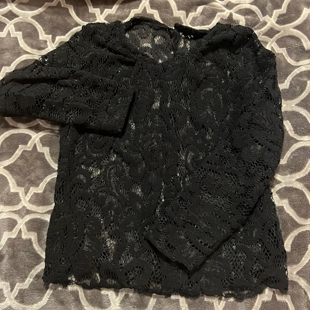 Custom Made, Long-Sleeved Top, Black, Size S